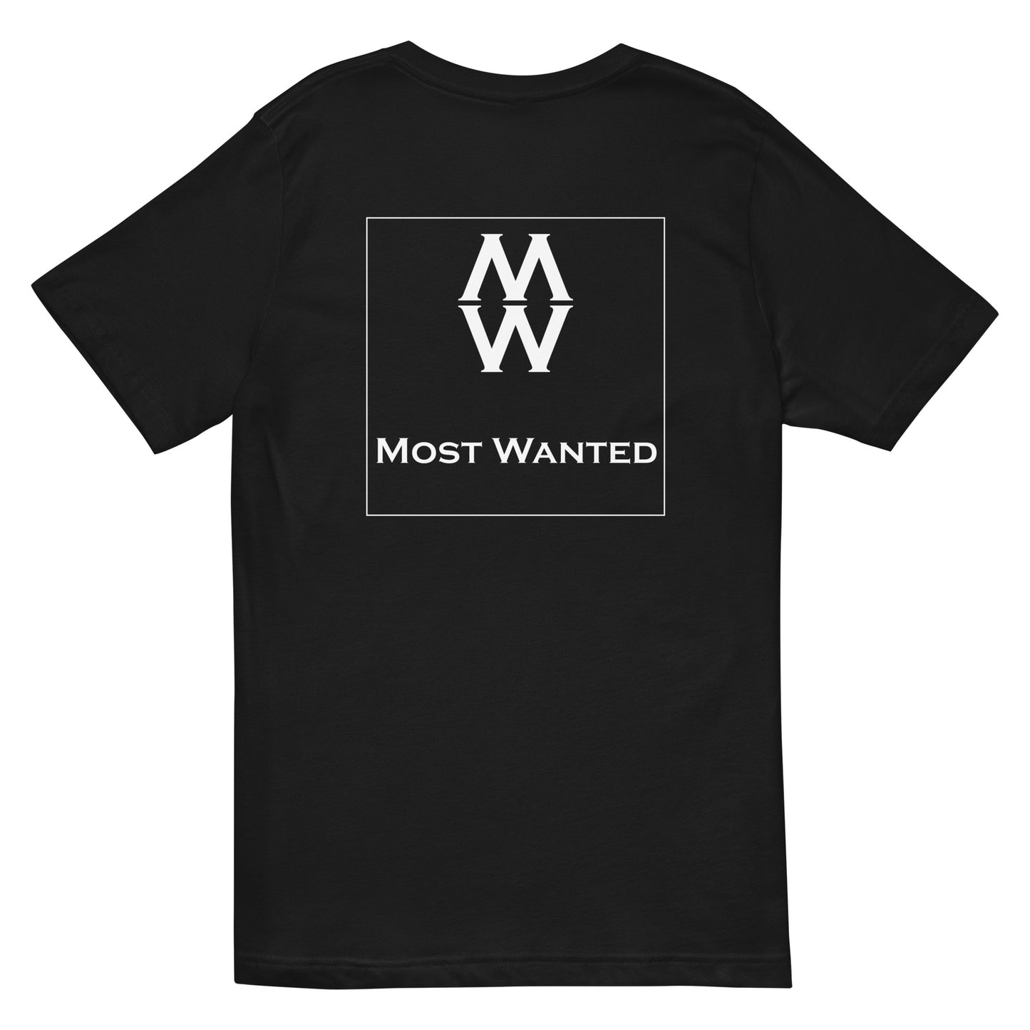 MOST WANTED V-NECK (WHITE) EMBROIDERY T-SHIRT