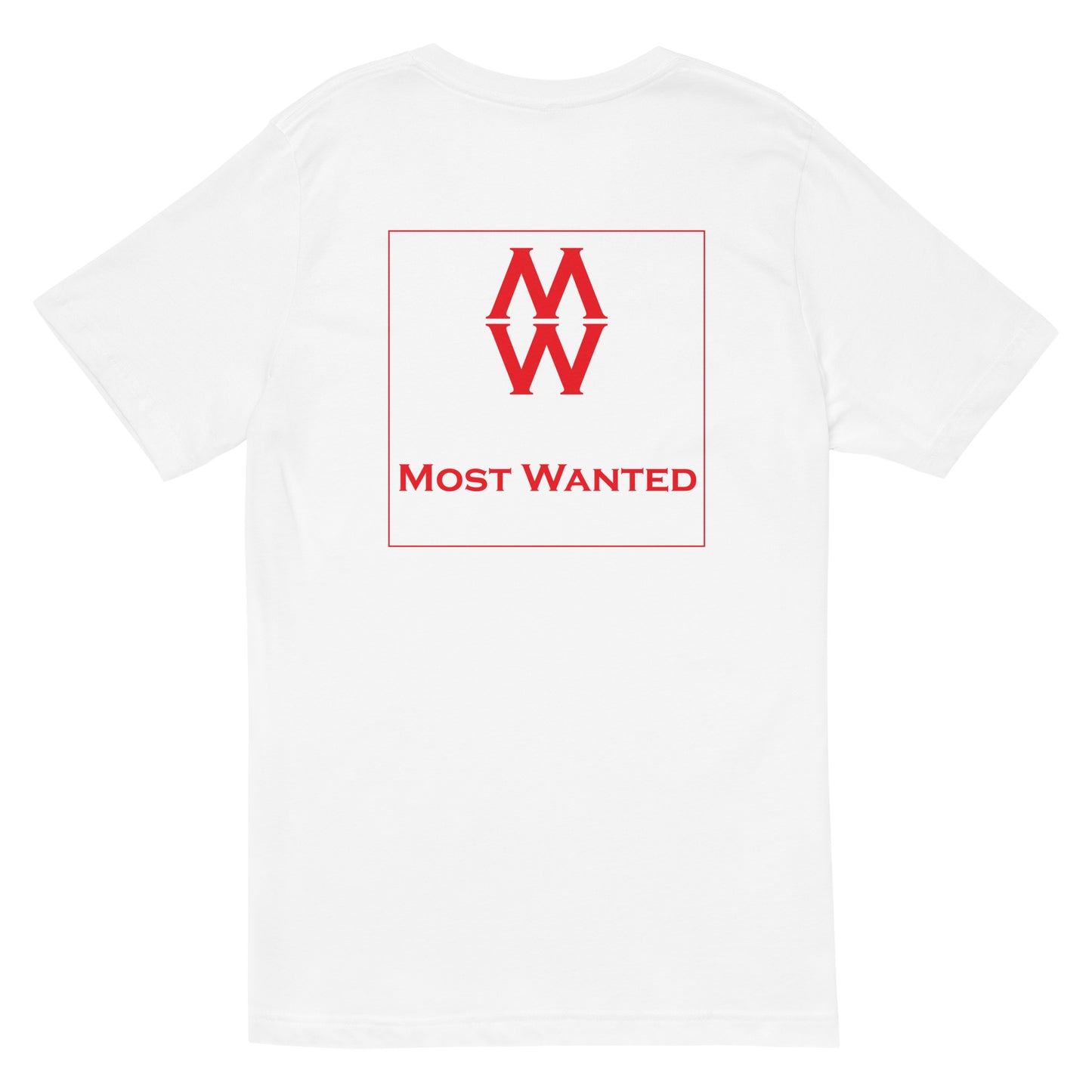 Most Wanted V-Neck (Red) Embroidery T-Shirt