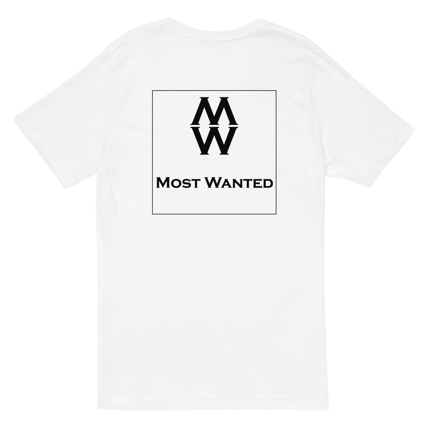 Most Wanted V-Neck (Black) Embroidery T-Shirt
