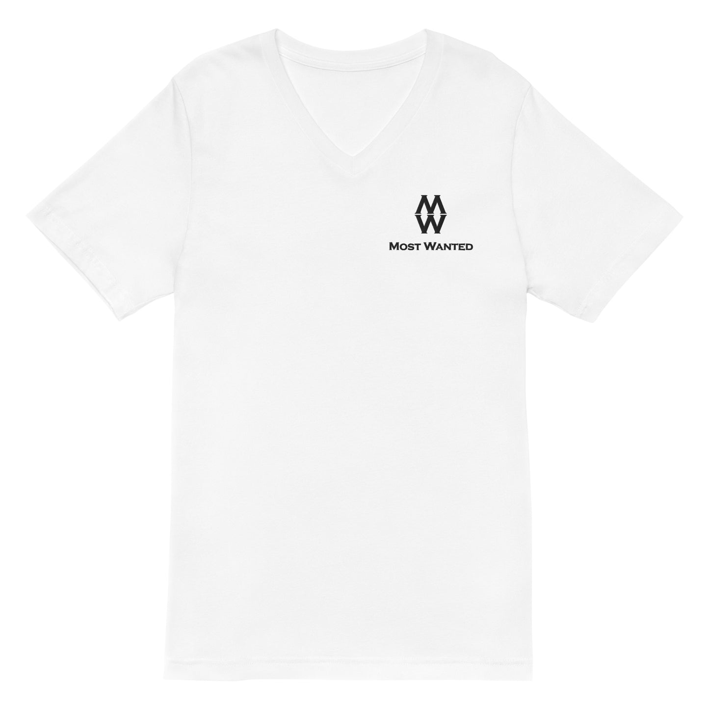 Most Wanted V-Neck (Black) Embroidery T-Shirt